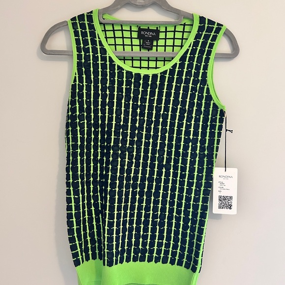 NWT Rondina Reversible Green and Black Sleeveless Top - Picture 1 of 6
